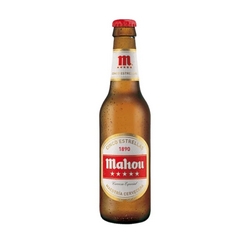 tercio de cerveza mahou